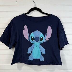 Disney Lilo & Stitch women’s cropped blue graphic tshirt. Size XL.
